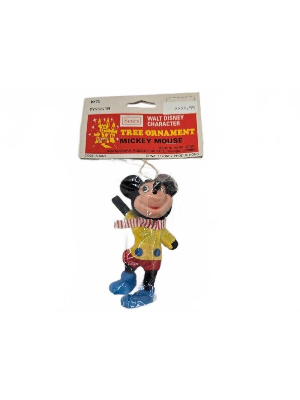 NOS 1970s Sears Walt Disney character Mickey Mouse Christmas Tree Ornament